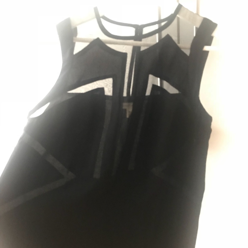 Silence + Noise mesh insert black dress, size S
